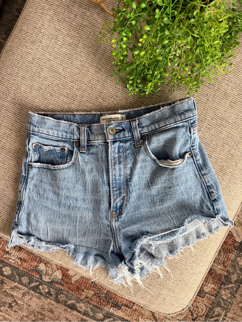 Abercrombie & Fitch The Mom Short High Rise Denim Shorts Size 27/4